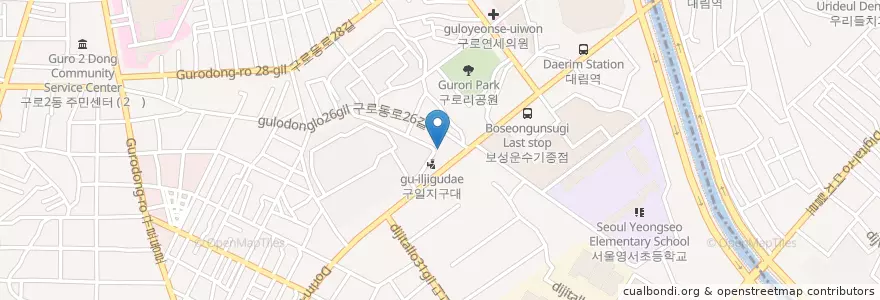Mapa de ubicacion de 이앤오 리더스 치과 en Korea Selatan, 서울, 구로구, 구로4동.