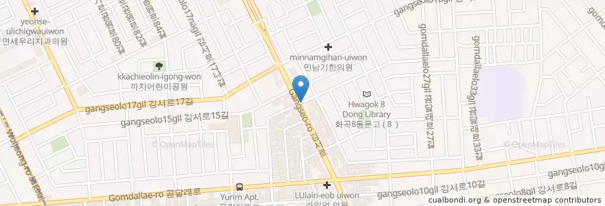 Mapa de ubicacion de 연세플라워치과 en Coreia Do Sul, Seul, 강서구, 화곡8동.