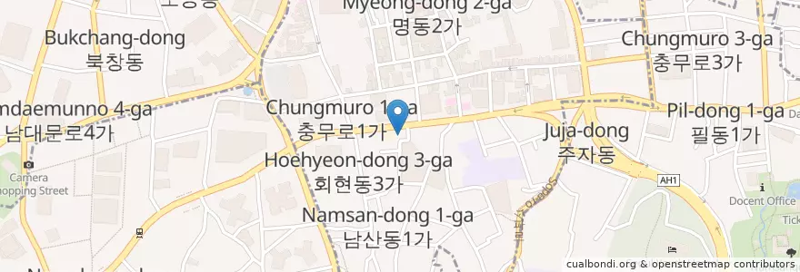 Mapa de ubicacion de 일맥한의원 명동점 en کره جنوبی, سئول, 중구, 명동.