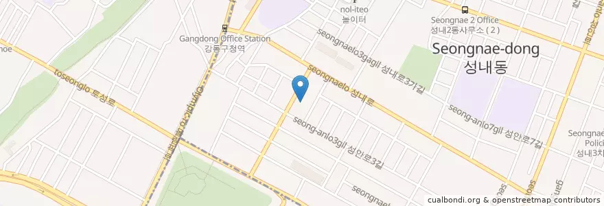 Mapa de ubicacion de 인애가우신향한방병원 en Güney Kore, Seul, 송파구, 성내동, 성내2동.