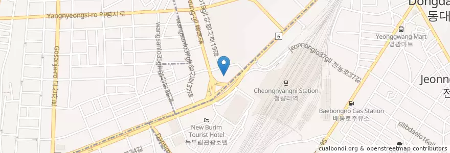 Mapa de ubicacion de 연세휴치과 청량리 클리닉 en كوريا الجنوبية, سول, 동대문구, 전농1동.