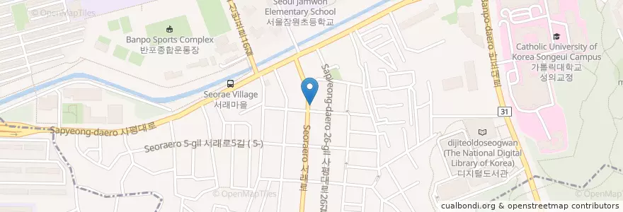 Mapa de ubicacion de 보스톤치과 en Coreia Do Sul, Seul, 서초구, 반포동, 반포4동.