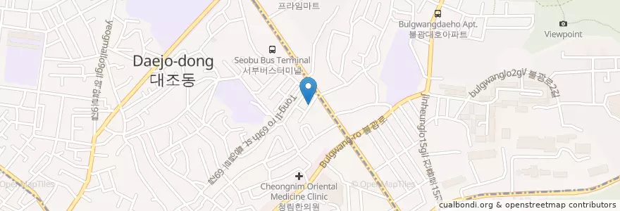Mapa de ubicacion de 불광한의원 en Coreia Do Sul, Seul, 은평구, 대조동.