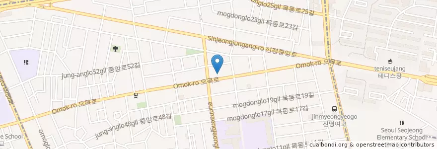 Mapa de ubicacion de Mokdongye Dental Hospital en South Korea, Seoul, Yangcheon-Gu, Sinjeong 4(Sa)-Dong.