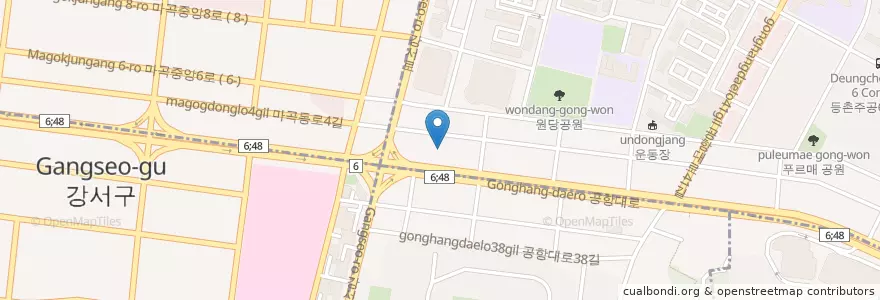 Mapa de ubicacion de 루덴치과 강서점 en Güney Kore, Seul, 강서구, 등촌3동.