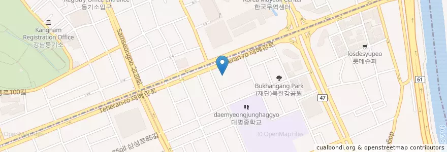 Mapa de ubicacion de 삼성프라임치과의원 en 대한민국, 서울, 강남구, 대치동, 대치2동.