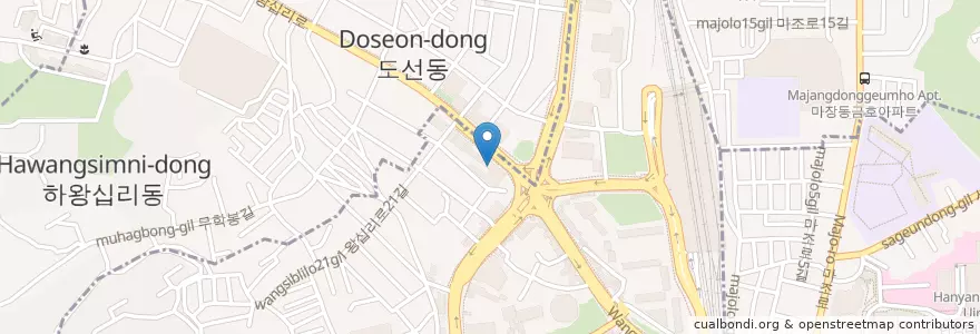 Mapa de ubicacion de 박형근정형외과 비앤비클리닉 en 대한민국, 서울, 성동구, 행당1동.