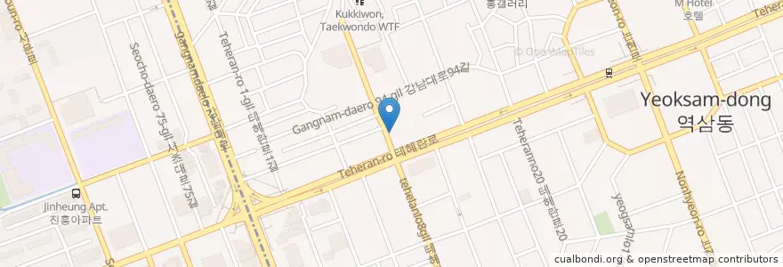 Mapa de ubicacion de 런던치과 en Südkorea, Seoul, 강남구, 역삼동, 역삼1동.