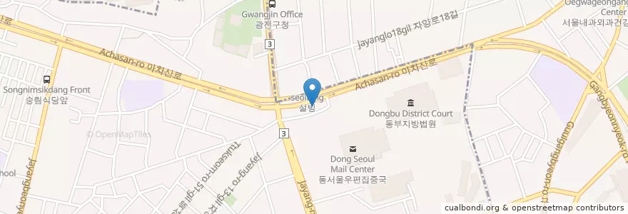 Mapa de ubicacion de 메이치과 en 대한민국, 서울, 광진구.