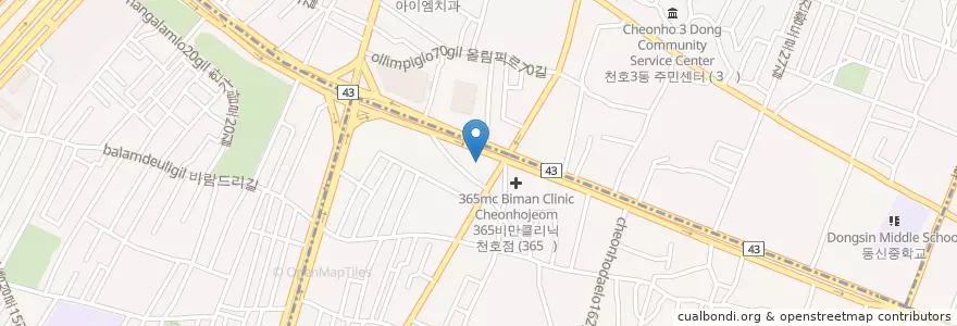 Mapa de ubicacion de 리앤안성형외과 en کره جنوبی, سئول, 강동구.