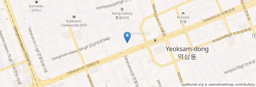 Mapa de ubicacion de 앤빅치과 en Korea Selatan, 서울, 강남구, 역삼동, 역삼1동.