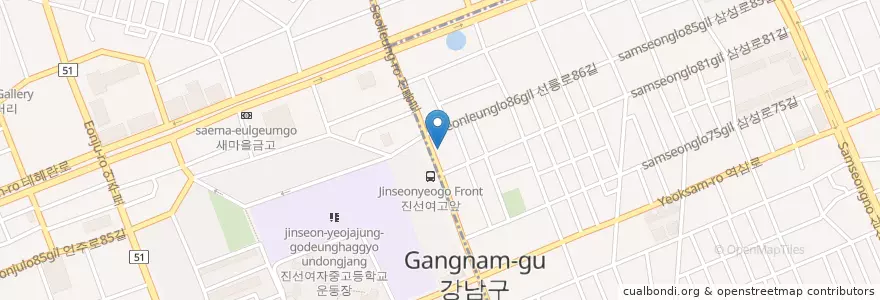 Mapa de ubicacion de 에비뉴치과 en Corea Del Sur, Seúl, 강남구, 대치동, 대치4동.