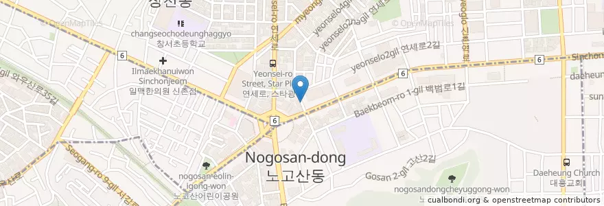 Mapa de ubicacion de 연세스마일포유치과 en كوريا الجنوبية, سول, 마포구.