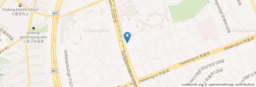 Mapa de ubicacion de 모델라인치과 en 대한민국, 서울, 강남구, 서초구, 논현동, 논현1동.