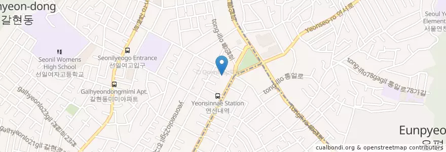 Mapa de ubicacion de 실로암한의원 연신내점 en Korea Selatan, 서울, 은평구, 갈현2동.