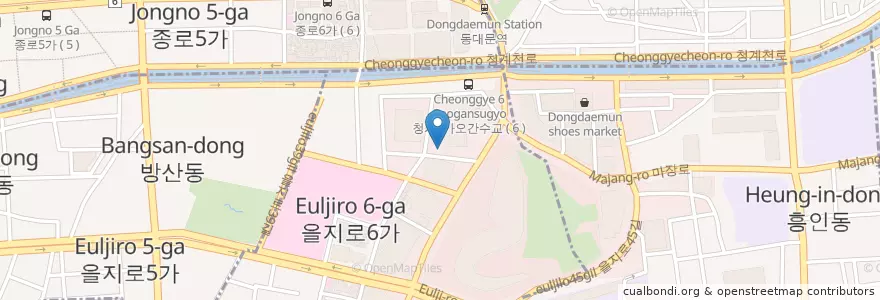 Mapa de ubicacion de 에스앤비안과 en Corea Del Sur, Seúl, 광희동.