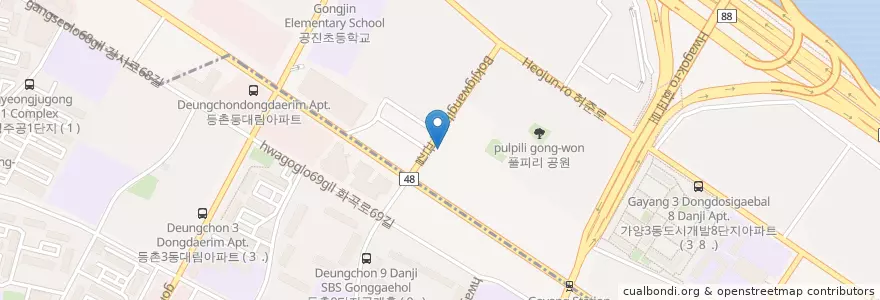 Mapa de ubicacion de 예나산부인과의원 en 大韓民国, ソウル, 江西区, 가양동, 가양2동.