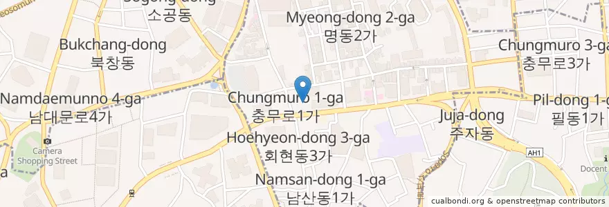 Mapa de ubicacion de 쉬즈웰산부인과 en Güney Kore, Seul, 중구, 명동.