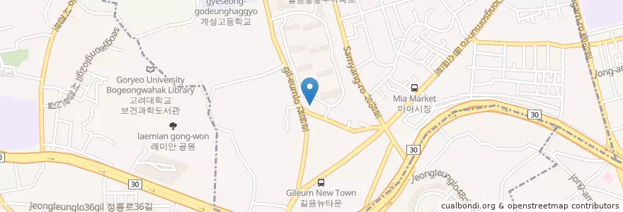 Mapa de ubicacion de 서울하이안치과 길음점 en کره جنوبی, سئول, 성북구, 길음1동, 길음1동.