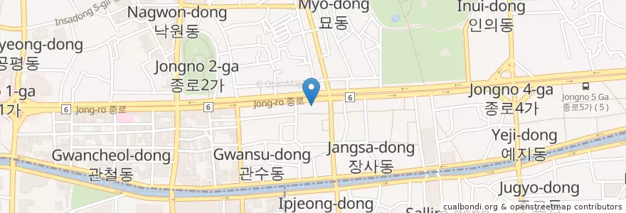 Mapa de ubicacion de 뽀얀피부과의원 en Corea Del Sud, Seul, 종로1·2·3·4가동.