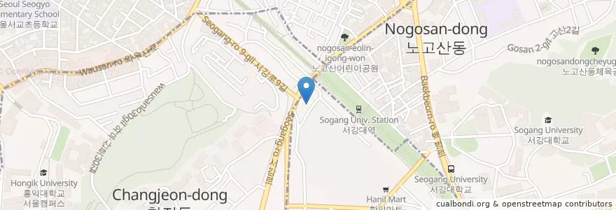 Mapa de ubicacion de 신촌연세병원 en Korea Selatan, 서울, 마포구.