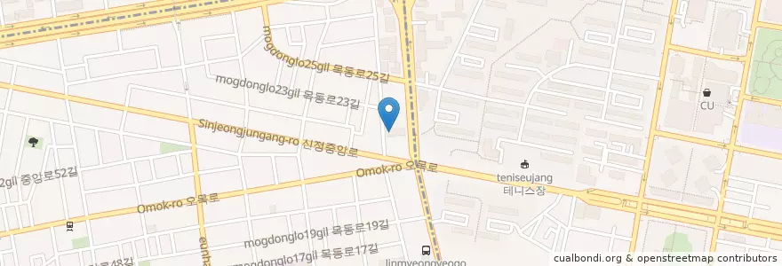 Mapa de ubicacion de 목동 사람사랑치과 en 대한민국, 서울, 양천구, 신정4동.