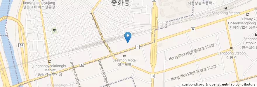 Mapa de ubicacion de 메디렌느산부인과의원 en Corea Del Sur, Seúl, 중랑구, 중화2동.