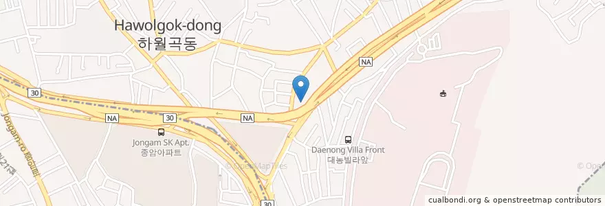 Mapa de ubicacion de 예지미의원 en Coreia Do Sul, Seul, 성북구, 월곡2동.