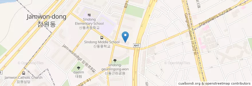 Mapa de ubicacion de 디오연세치과 en Korea Selatan, 서울, 서초구, 잠원동.
