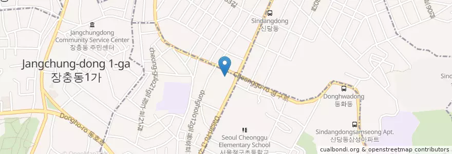 Mapa de ubicacion de 청구치과 en Corée Du Sud, Séoul, 중구, 다산동.