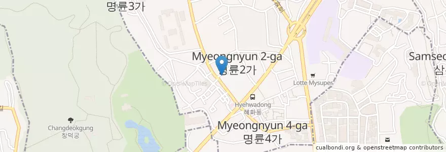 Mapa de ubicacion de 예다운치과의원 en 대한민국, 서울, 종로구.