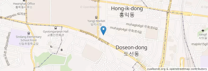 Mapa de ubicacion de 마이크로병원 en 대한민국, 서울, 성동구, 왕십리도선동.
