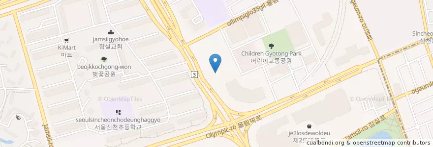 Mapa de ubicacion de 서울아르떼치과 en 대한민국, 서울, 송파구.
