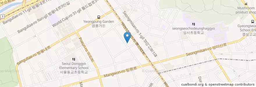 Mapa de ubicacion de 본항외과 en کره جنوبی, سئول, 마포구, 망원2동.