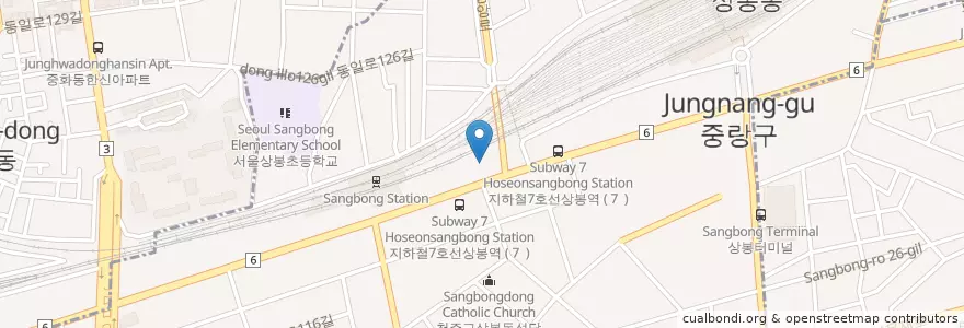 Mapa de ubicacion de 서울미치과의원 en Corea Del Sud, Seul, 중랑구, 상봉1동, 상봉1동.