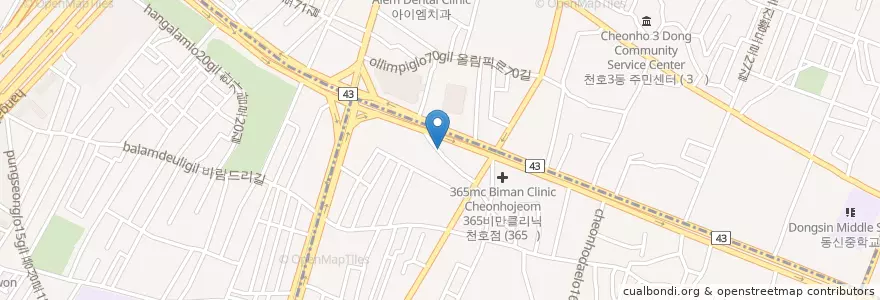 Mapa de ubicacion de 연세웰치과 en Südkorea, Seoul, 강동구.