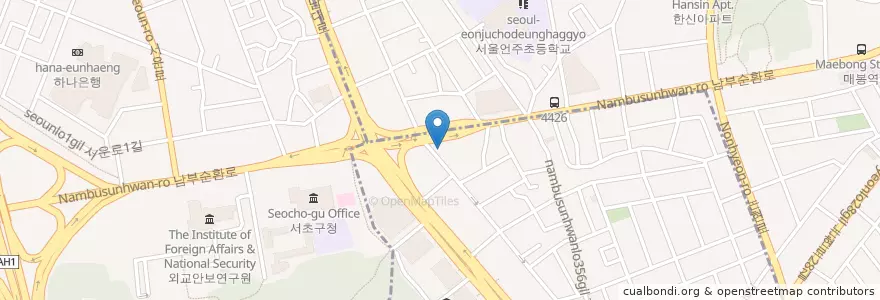 Mapa de ubicacion de 江南セブランス歯科 en 大韓民国, ソウル, 瑞草区.