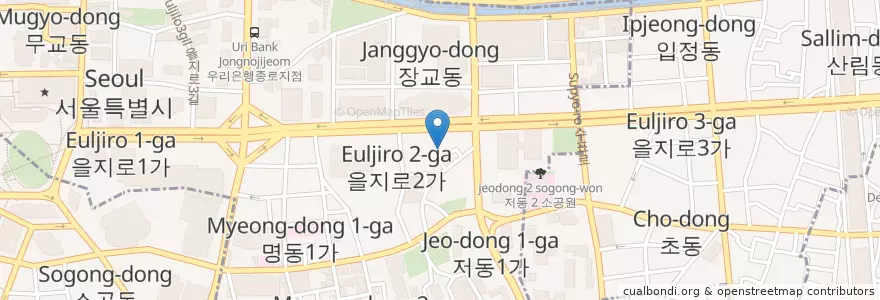 Mapa de ubicacion de 사계절한의원 en 대한민국, 서울, 명동.