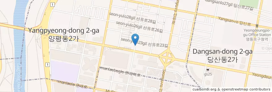 Mapa de ubicacion de 목동삼성병원 en کره جنوبی, سئول, 양평동, 양평1동.