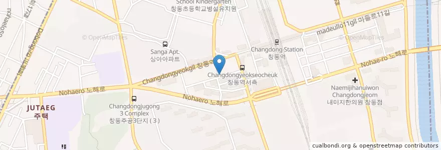 Mapa de ubicacion de 뿌리와새싹의원 en 대한민국, 서울, 도봉구, 창5동.