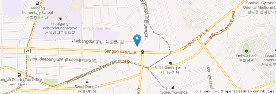 Mapa de ubicacion de 신항장외과의원 en Südkorea, Seoul, 동작구.