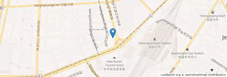 Mapa de ubicacion de 서울치과의원 en 대한민국, 서울, 동대문구, 청량리동, 청량리동.