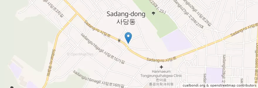 Mapa de ubicacion de 미지인피부과 en Südkorea, Seoul, 동작구, 사당4동.