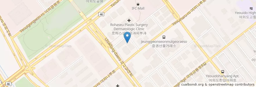 Mapa de ubicacion de 연세그린이치과의원 en Республика Корея, Сеул, 영등포구, 여의동.