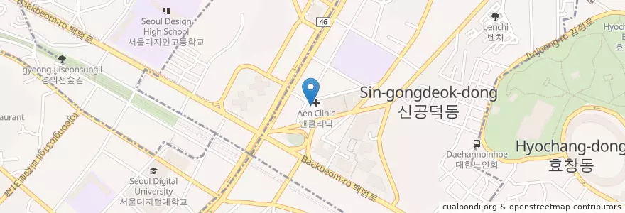 Mapa de ubicacion de 미소한의원 en Республика Корея, Сеул, 마포구, 공덕동.