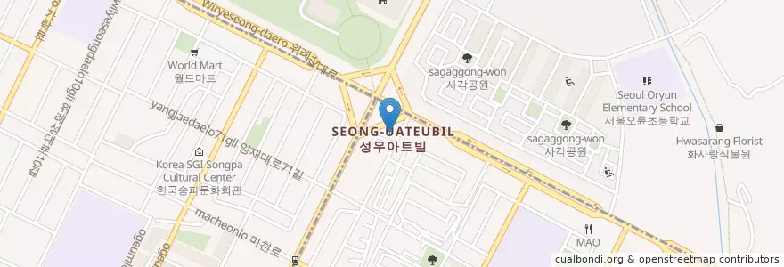 Mapa de ubicacion de CDIC시카고치과 en 韩国/南韓, 首尔, 松坡區, 오금동.