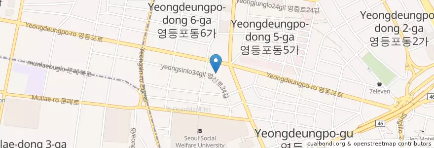 Mapa de ubicacion de 유로진 남성비뇨기과 영등포역점 en 대한민국, 서울, 영등포구, 영등포동.