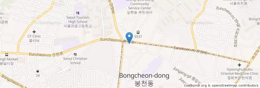 Mapa de ubicacion de CF클리닉 en Korea Selatan, 서울, 관악구, 중앙동.