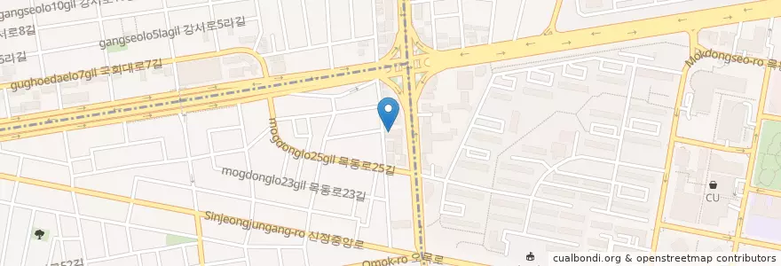 Mapa de ubicacion de 홍익병원 en Güney Kore, Seul, 양천구, 신정4동.