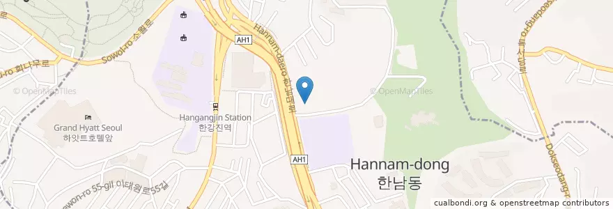Mapa de ubicacion de 최경명치과 en 대한민국, 서울, 용산구, 한남동.